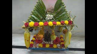 Vinayaka chavithi pooja decoration  ganesha  palavelli alankarana  ganapathi puja vidanam [upl. by Brigitta]