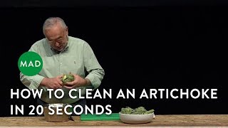 How to Clean an Artichoke in 20 Seconds  Pierre Koffmann [upl. by Ominorej]