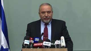 Israels Lieberman urges early elections after resigning [upl. by Xila589]