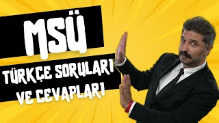 MSÜ  Türkçe Soruları ve Cevapları  RÜŞTÜ HOCA [upl. by Oironoh242]