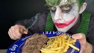 ASMR The Joker Does a Steak Dinner Mukbang [upl. by Hardigg]