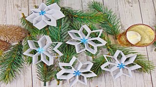 Basteln Schneeflocken aus Papier basteln  Dekoration  DIY  Tutorial  Paper Snowflake [upl. by Voltz]