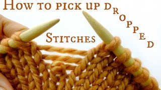 How to pick up a dropped stitch  Easy amp Quick Knitting Tutorial [upl. by Elehcin]