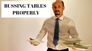 Waiter training How to bus a table How to be a busboy busgirl Busser training video [upl. by Amias470]