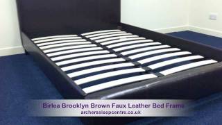 Birlea Brooklyn Brown Faux Leather Bed Frame [upl. by Inat]