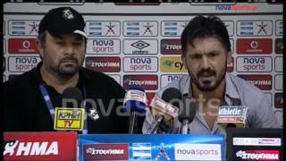 Conferenza di Mister Gattuso allOFI CRETA INCAZZATISSIMO [upl. by Erodeht]