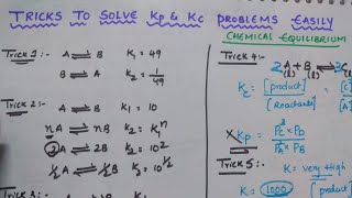 Tricks to Solve Kp and Kc Problems Easily  Chemical Equilibrium Tricks [upl. by Ranjiv]