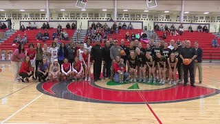 Central Catholic basketball game benefits coachs son battling cancer [upl. by Eislrahc]