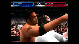 WWF Smackdown 2  PS1 Gameplay  The Rock vs Mankind [upl. by Paulita988]