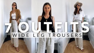 How to style WIDE LEG TROUSERS  7 Outfit Ideas [upl. by Etteniuqna842]