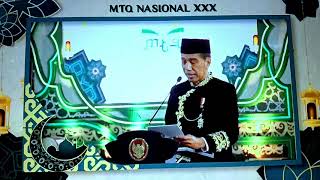 Sambutan Presiden RI Joko Widodo  Pembukaan MTQ Nasional XXX  Kalimantan Timur  2024 [upl. by Micky665]