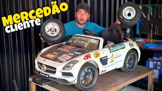 SEGUIDOR me PEDIU para TRANSFORMAR o carrinho ELÉTRICO em COMBUSTÃO  Mini Mercedes kart [upl. by Anemolihp]