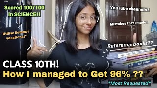 How I managed to SCORE 96 in CLASS 10th along with YouTube 💯📚  Strategies You Need To Follow ✨ [upl. by Aerda]