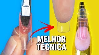 NOVA TÉCNICA PARA FAZER UNHAS USANDO POLY GEL [upl. by Alysoun]