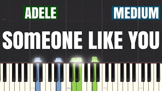 Adele  Someone Like You Piano Tutorial  Medium [upl. by Ardene]