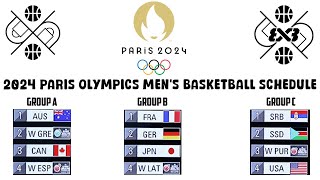 2024 PARIS Olympics Mens Basketball Schedule [upl. by Reivaxe]