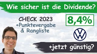 Volkswagen Aktienanalyse 2023 Wie sicher ist die VW Dividende günstig bewertet [upl. by Merlin]