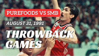 SMB vs PUREFOODS  Aug 13 1991  Overtime Game  PBA Throwback [upl. by Ayrolg875]