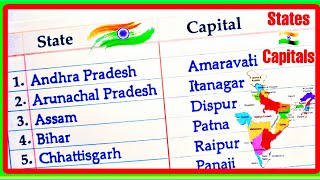 States and capitas of India  List of states and capitals of India 2024  state and capital [upl. by Weixel543]