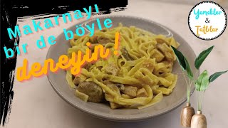 Pesto Soslu Kremalı Tavuk ve Mantarlı Efsane Makarna Tarifi 🍝 [upl. by Lory]