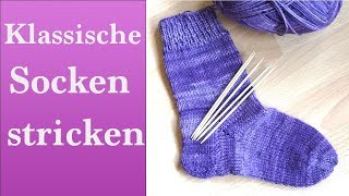 Klassische Socken stricken  Stino Socken [upl. by Yentiw]