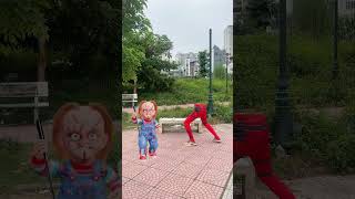 Deadpool ran to find his feet and kicked Chucky away spideylife [upl. by Anan]