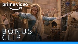 Galadriel Fighting The Numenorians  The Rings Of Power  Prime Video [upl. by Martinson]