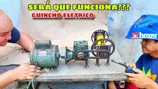 Como construir um GUINCHO com MOTOR ELÉTRICO e um REDUTOR MUITO FORTE EP 01 [upl. by Tletski]