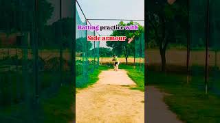 Batting practice with side armour🏏 cricket batting battingpractice hiteshcsvlog shorts [upl. by Kyd]