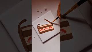 Mini Canvas Painting idea🖌 🍰🍰 art painting canvas canvaspainting trnding ytshorts diy [upl. by Beare]