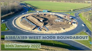 A188A189 West Moor Roundabout Findus Roundabout 4K  30th January 2022 [upl. by Ahsinam]