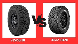 Tire Size 28555r20 vs 33x1250r20 [upl. by Akenor]