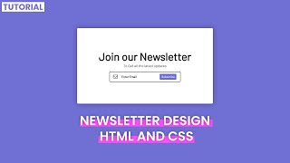 Cool Animated Newsletter design using HTML and CSS  Easy Tutorial [upl. by Ikir]