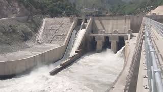 dam spillway gates water release and nature sound [upl. by Einnil]