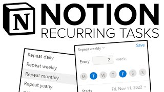 Recurring Tasks in Notion Notion Tutorial [upl. by Ahsiuqat]