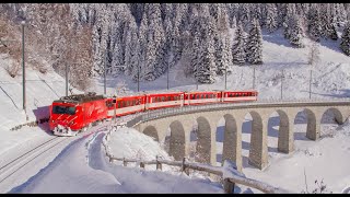 Chute de neige au fil des rails du Matterhorn Gotthard Bahn 23 Décembre 2023 [upl. by Giddings]