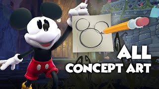 Epic Mickey Rebrushed  All 156 Concept Art Locations [upl. by Ailimat]