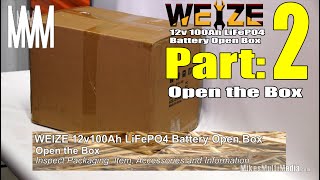 WEIZE 12v 100Ah LiFePO4 Deep Cycle Rechargeable Battery Open Box Part 2 Open the Box [upl. by Aneekal487]