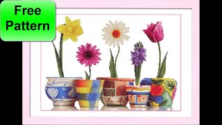 Cross Stitch Patterns Five Kinds Of Flowers Counted Cross Stitch Patterns Shorts [upl. by Ysnap971]