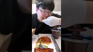 Pizza Garlic Dipping Sauce Fondue Mukbang [upl. by Bennir]