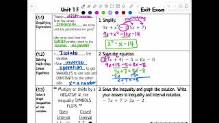 Unit 1 Exit Exam Review [upl. by Hillie]