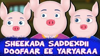 SHEEKADA SADDEXDII DOOFAAR EE YARYARAA  Sheeko caruureed  Three Little Pigs  Somali Moral Stories [upl. by Moises]