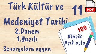 11 ve 12 Sınıf Türk Kültür ve Medeniyet Tarihi 2 Dönem 1 Yazılı Klasik  TKMT  Seçmeli Tarih [upl. by Ronal]