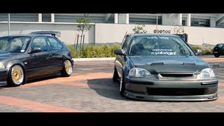 HONDA EK CIVICS  BAGGED VS STATIC [upl. by Lareena317]