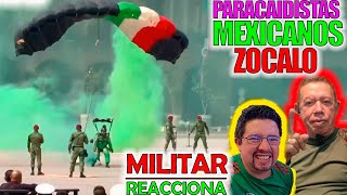 MILITAR COLOMBIANO reacciona al SALTO de PARACAIDAS MEXICANO sobre el ZOCALO [upl. by Hedy]