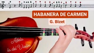 HABANERA DE CARMEN G BIZET PARTITURA VIOLÍN  AUDIO [upl. by Ahsram]