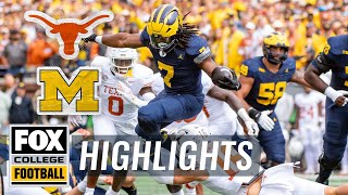 No 3 Texas Longhorns vs No 10 Michigan Wolverines Highlights  FOX College Football [upl. by Adieno]