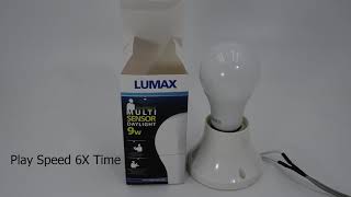 หลอดไฟ LED E27 9W พร้อมเซนเซอร์จับความเคลื่อนไหว Motion Sensor Lumax [upl. by Siravrat]