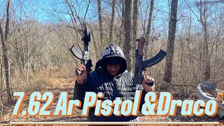 762 Ar Pistol amp Draco Target Practice At The Lake [upl. by Aihtekal]