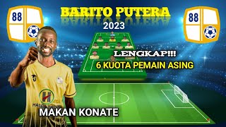 PS BARITO PUTERA 2023  Lineup Bersama6 Pemain Asing [upl. by Hcelemile]